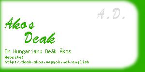 akos deak business card